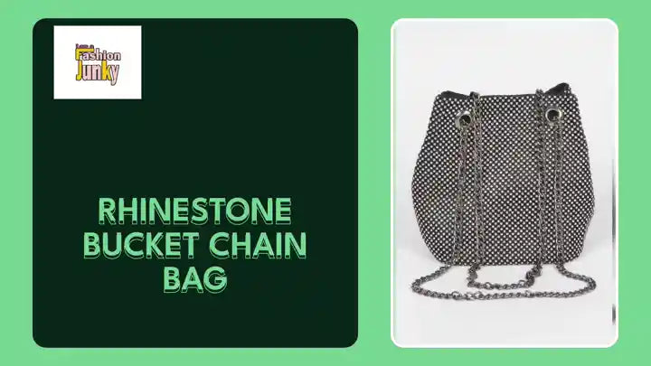 Rhinestone Bucket Chain Bag by@Outfy