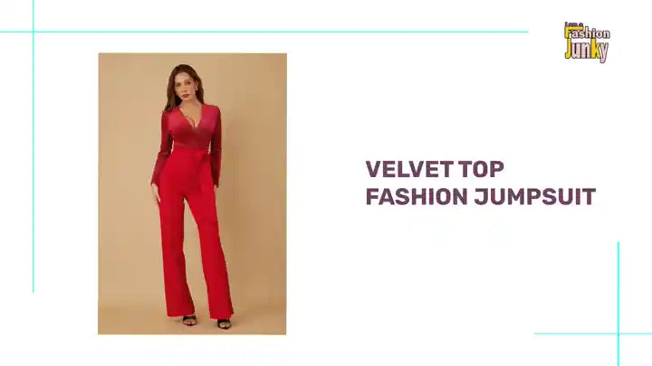 Velvet Top Fashion Jumpsuit by@Outfy