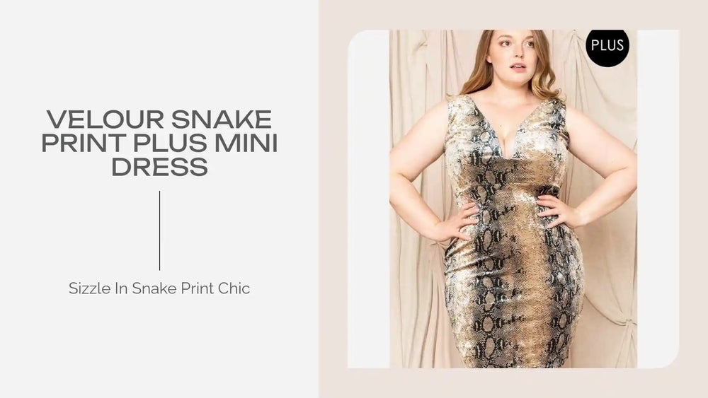Velour Snake Print Plus Mini Dress by@Outfy
