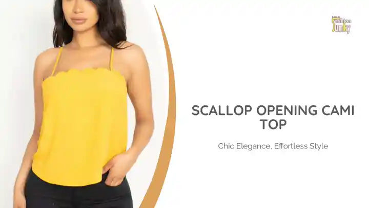 Scallop Opening Cami Top by@Outfy