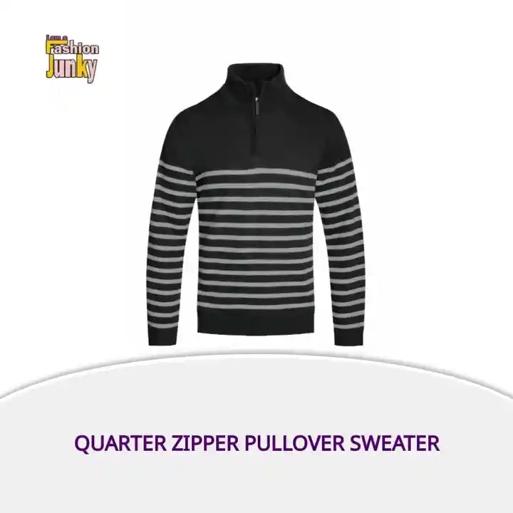 Quarter Zipper Pullover Sweater by@Outfy