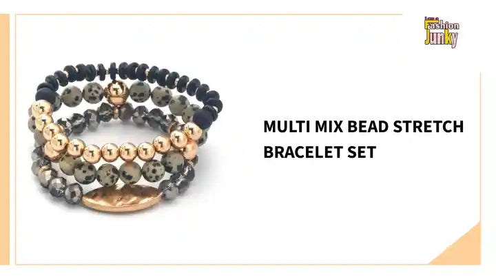 Multi Mix Bead Stretch Bracelet Set by@Outfy