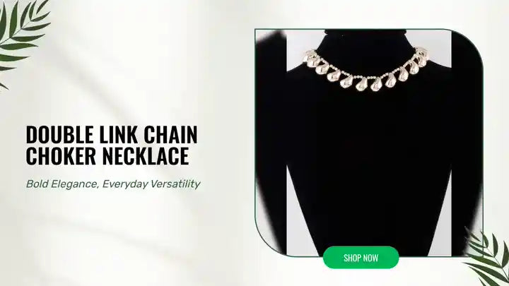 Double Link Chain Choker Necklace by@Outfy