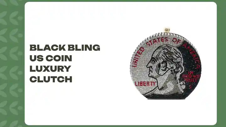 Black Bling US Coin Luxury Clutch by@Outfy