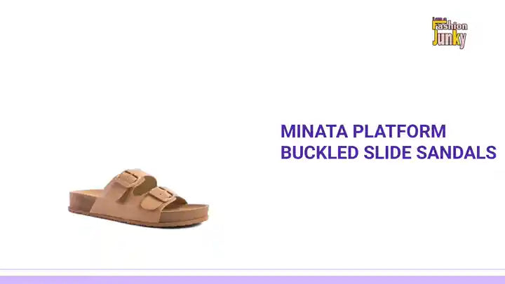 MINATA PLATFORM BUCKLED SLIDE SANDALS by@Outfy