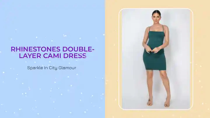 Rhinestones Double-layer Cami Dress by@Outfy