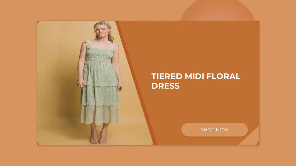 Tiered Midi Floral Dress by@Outfy