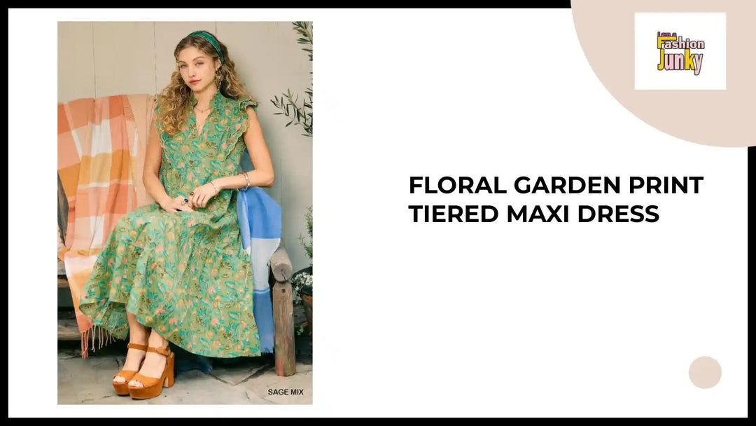 Floral Garden Print Tiered Maxi Dress by@Outfy