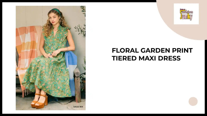 Floral Garden Print Tiered Maxi Dress by@Outfy