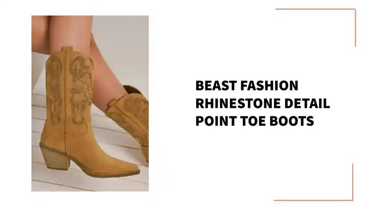 Beast Fashion Rhinestone Detail Point Toe Boots by@Outfy