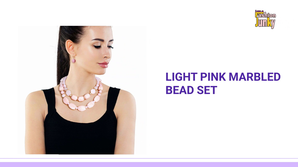 Light Pink Marbled Bead Set by@Outfy