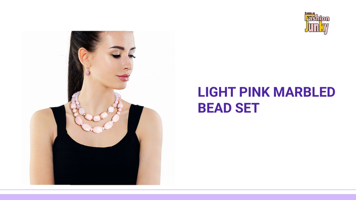 Light Pink Marbled Bead Set by@Outfy