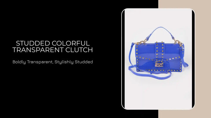 Studded Colorful Transparent Clutch by@Outfy