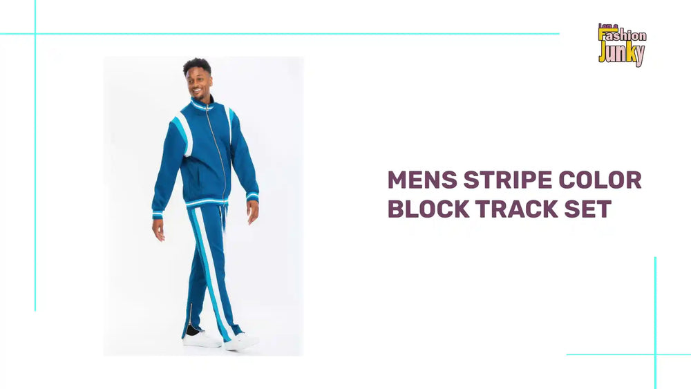 Mens Stripe Color Block Track Set by@Outfy