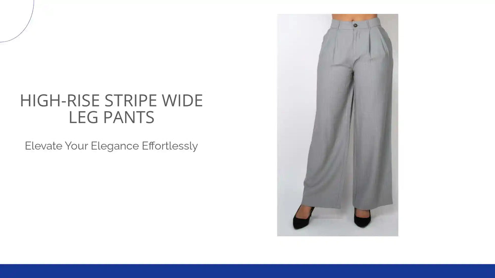 High-rise Stripe Wide Leg Pants by@Outfy