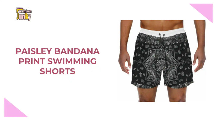 Paisley Bandana Print Swimming Shorts by@Outfy