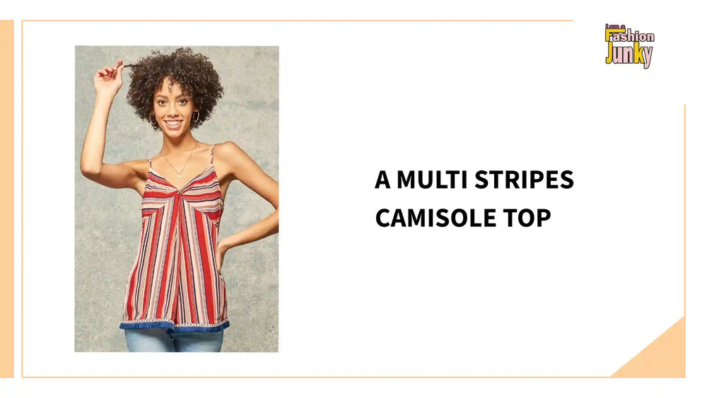 A Multi Stripes Camisole Top by@Outfy