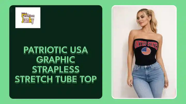 Patriotic Usa Graphic Strapless Stretch Tube Top by@Outfy