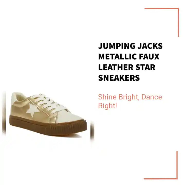 Jumping jacks Metallic Faux Leather Star Sneakers by@Outfy