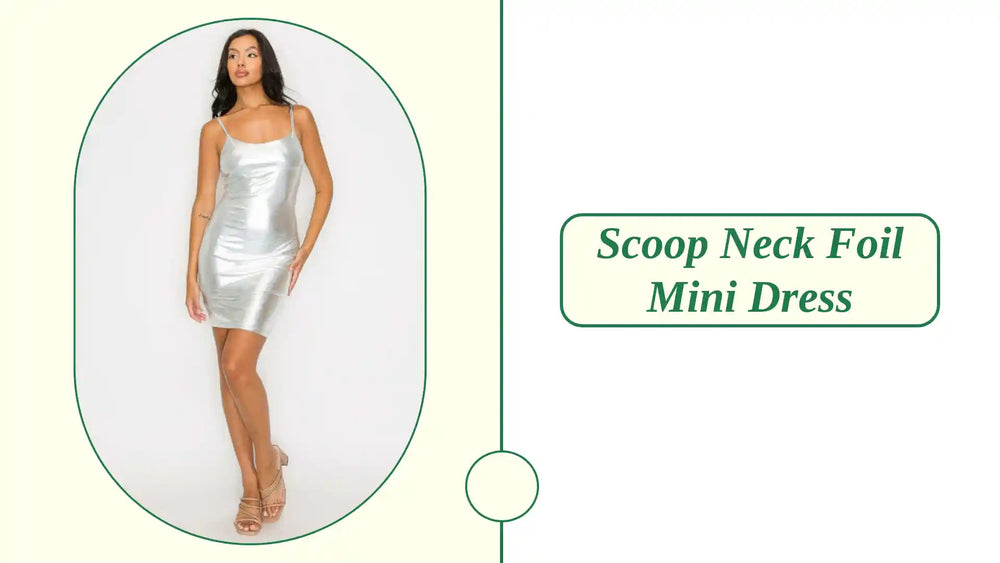Scoop neck foil mini dress by@Outfy