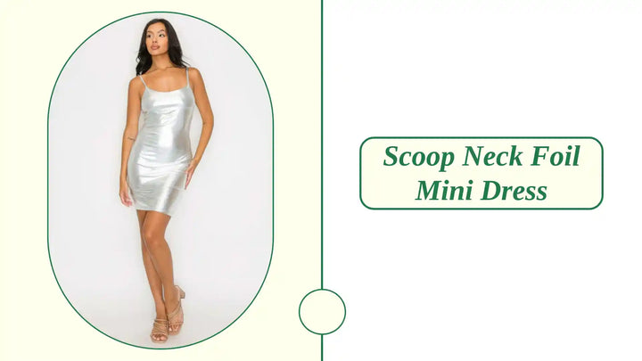 Scoop neck foil mini dress by@Outfy