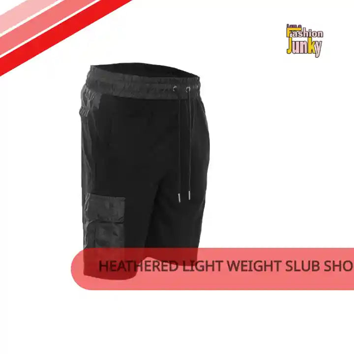 Heathered Light Weight Slub Shorts by@Outfy