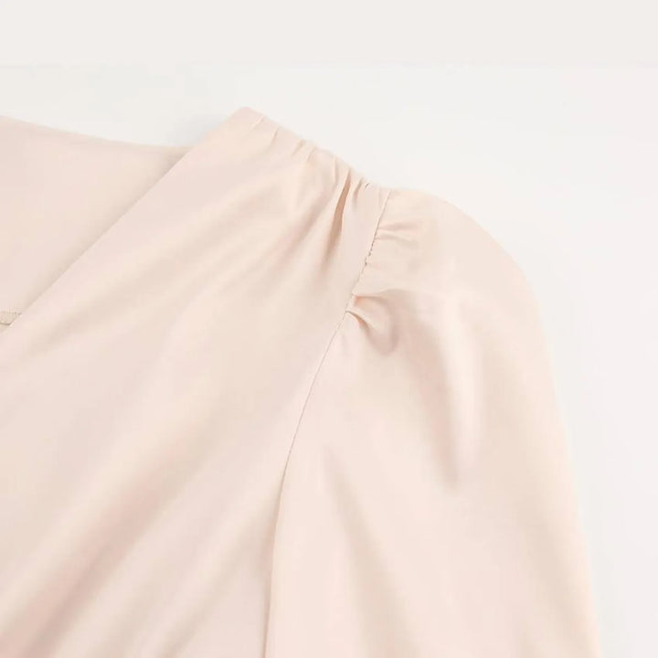 Satin Puff Sleeve Dress