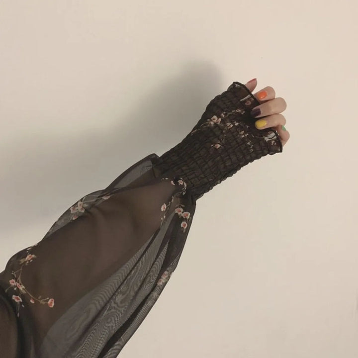 Vintage Flower Puff Sleeve Dress