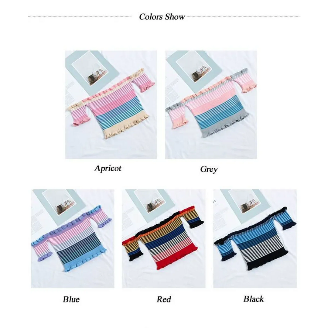 Rainbow Striped Crop Top