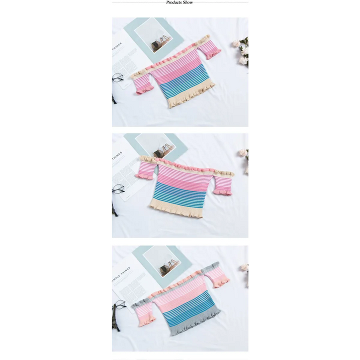 Rainbow Striped Crop Top