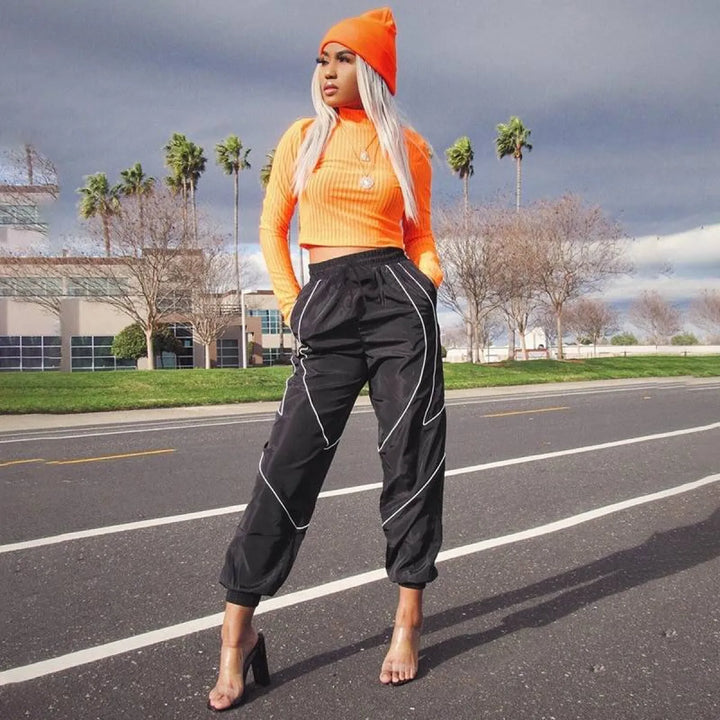 Fashion Reflective Strip Sweatpants