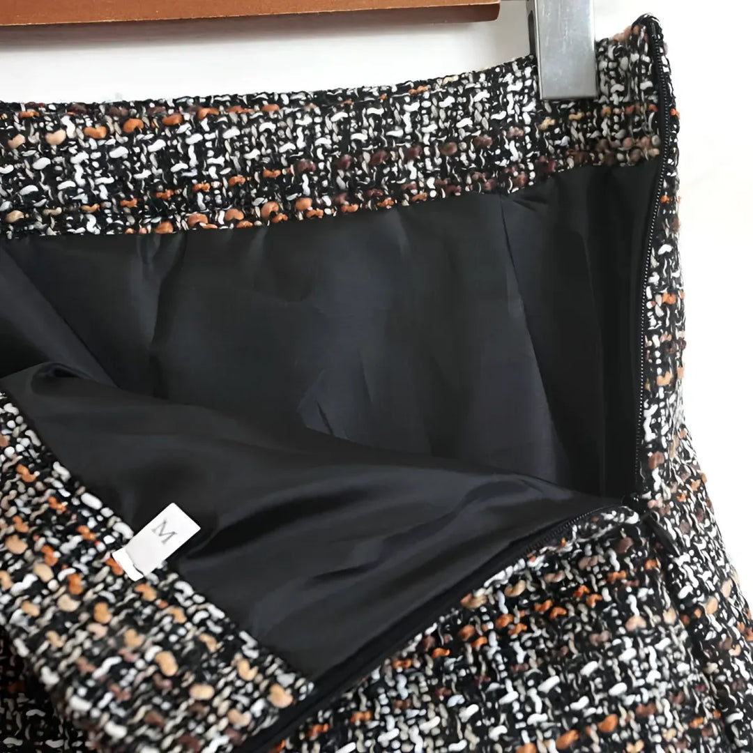 Retro Style Woolen Mini Skirt