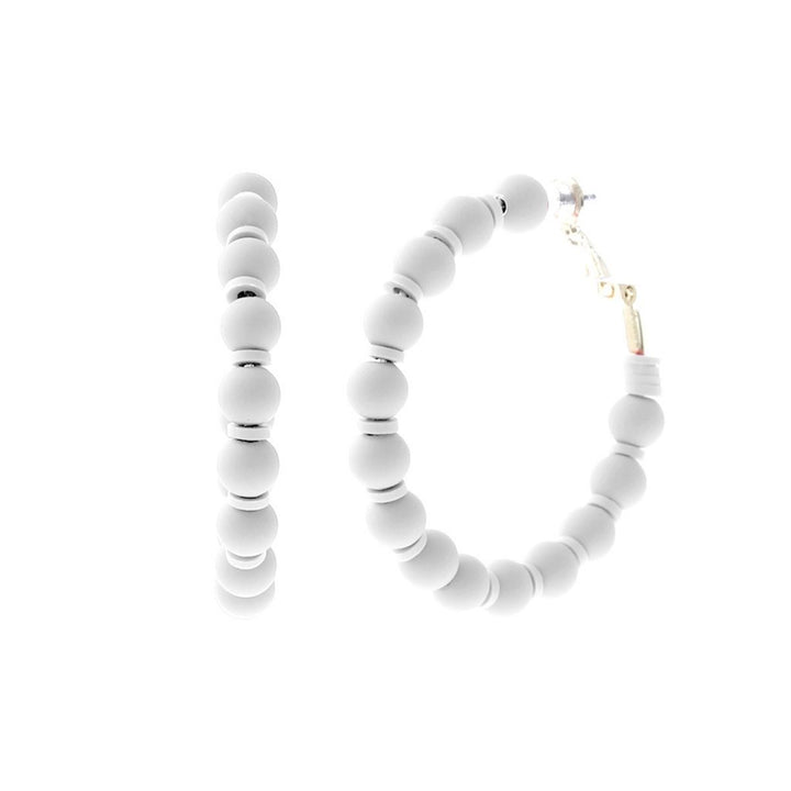 White Rubber Bead Hoops