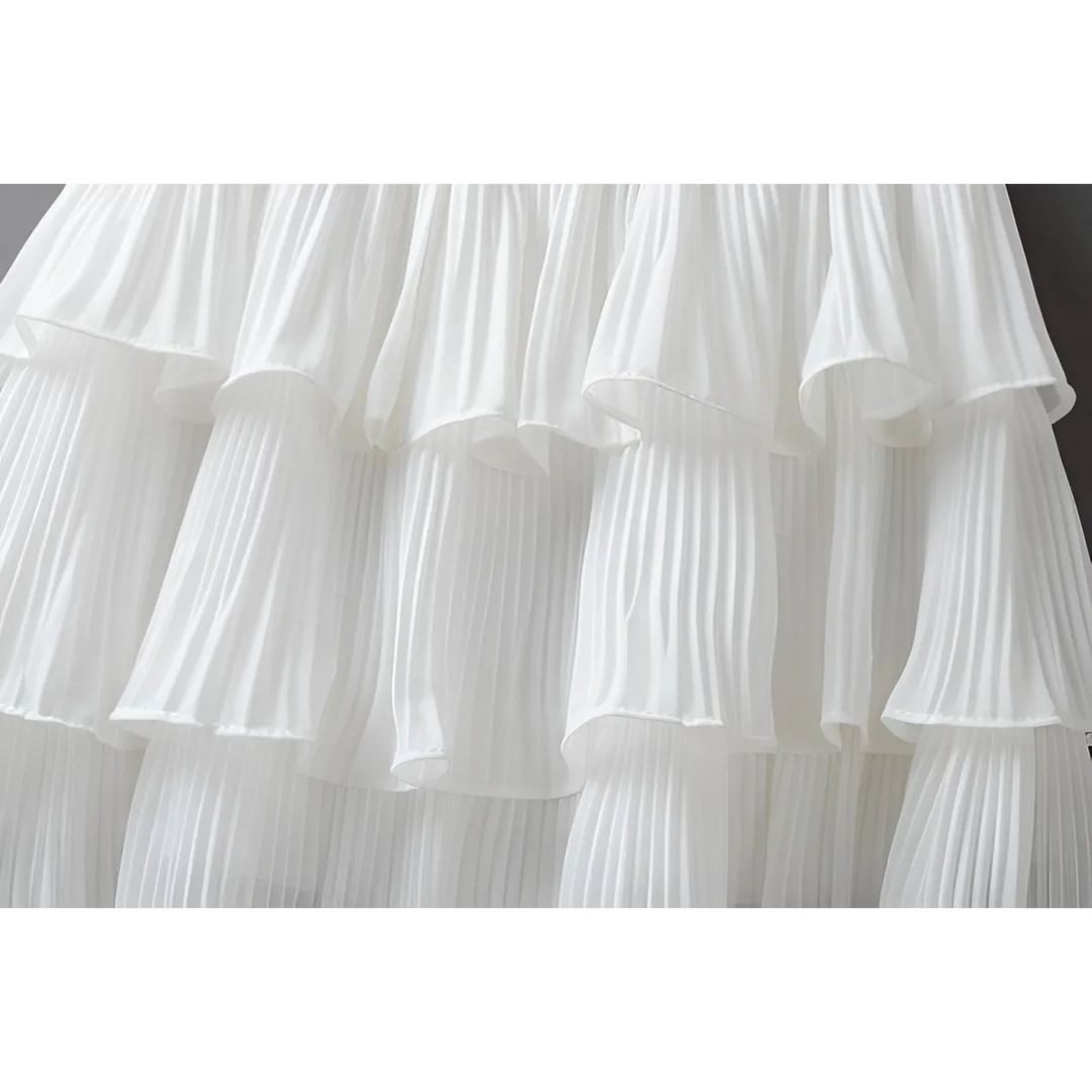 Boho Ruffle Mini Skirt With Elastic Waist