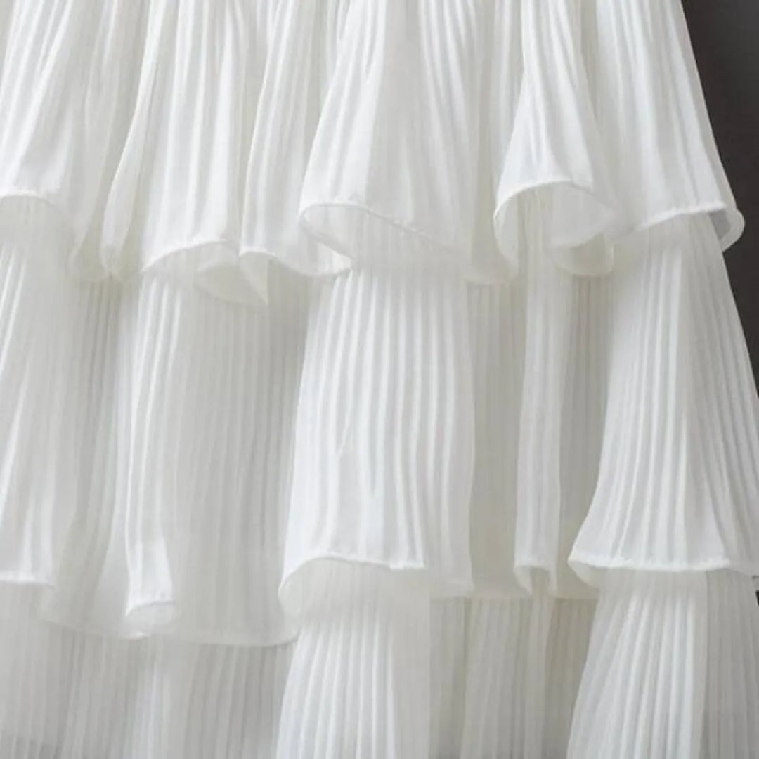 Boho Ruffle Mini Skirt With Elastic Waist