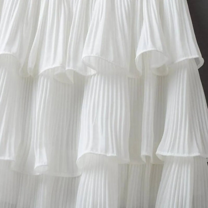 Boho Ruffle Mini Skirt With Elastic Waist
