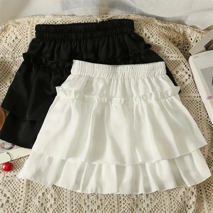 Ruffle Tiered Skirt – Kawaii Y2K Harajuku High Waist Mini Skirt