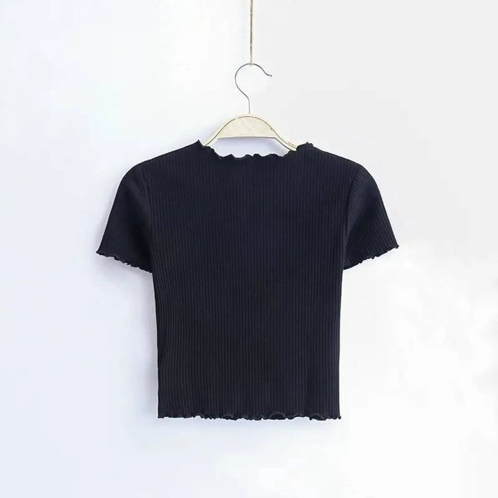 Ruffle Trim Crop Top