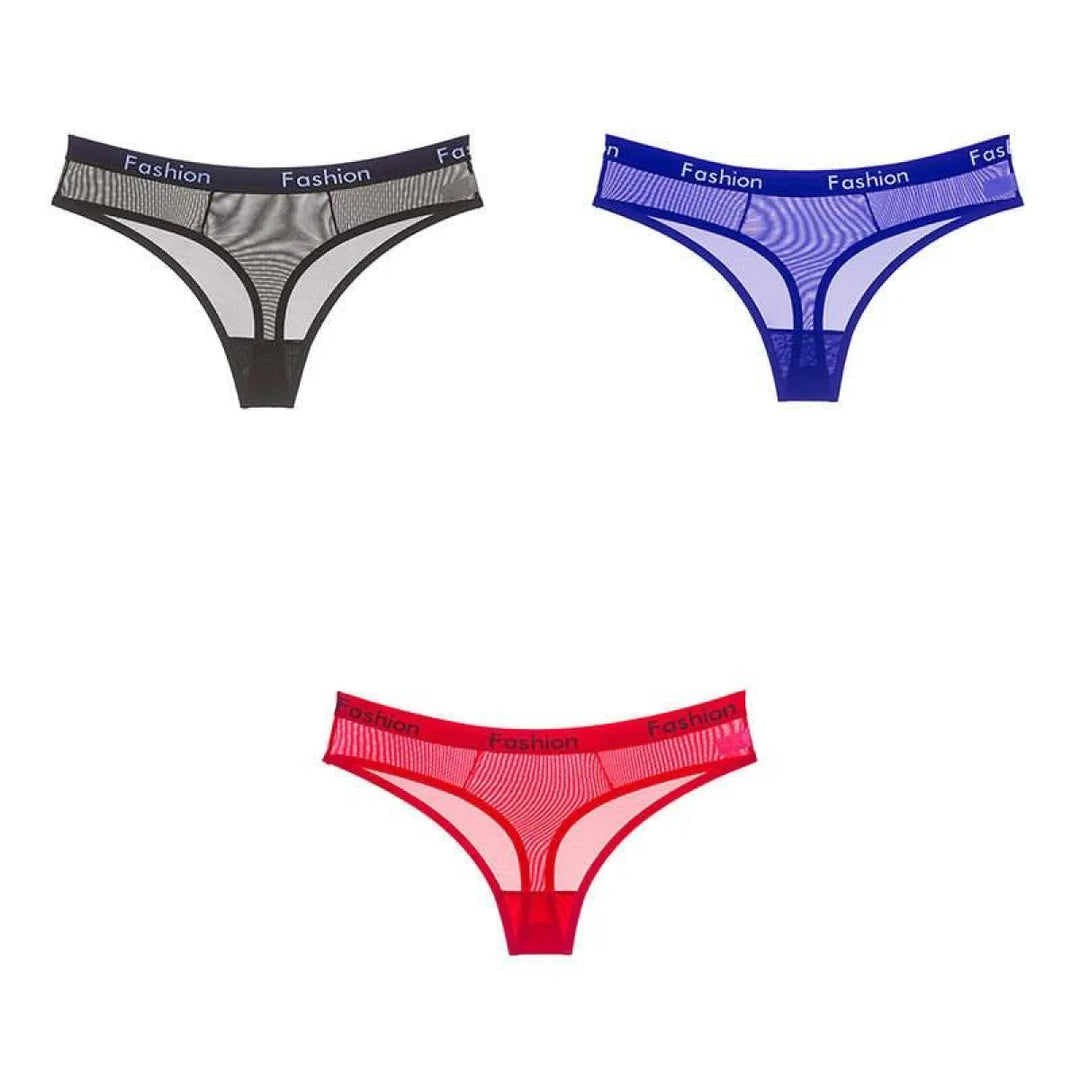 Set Of 3 See-Through Sports Thongs