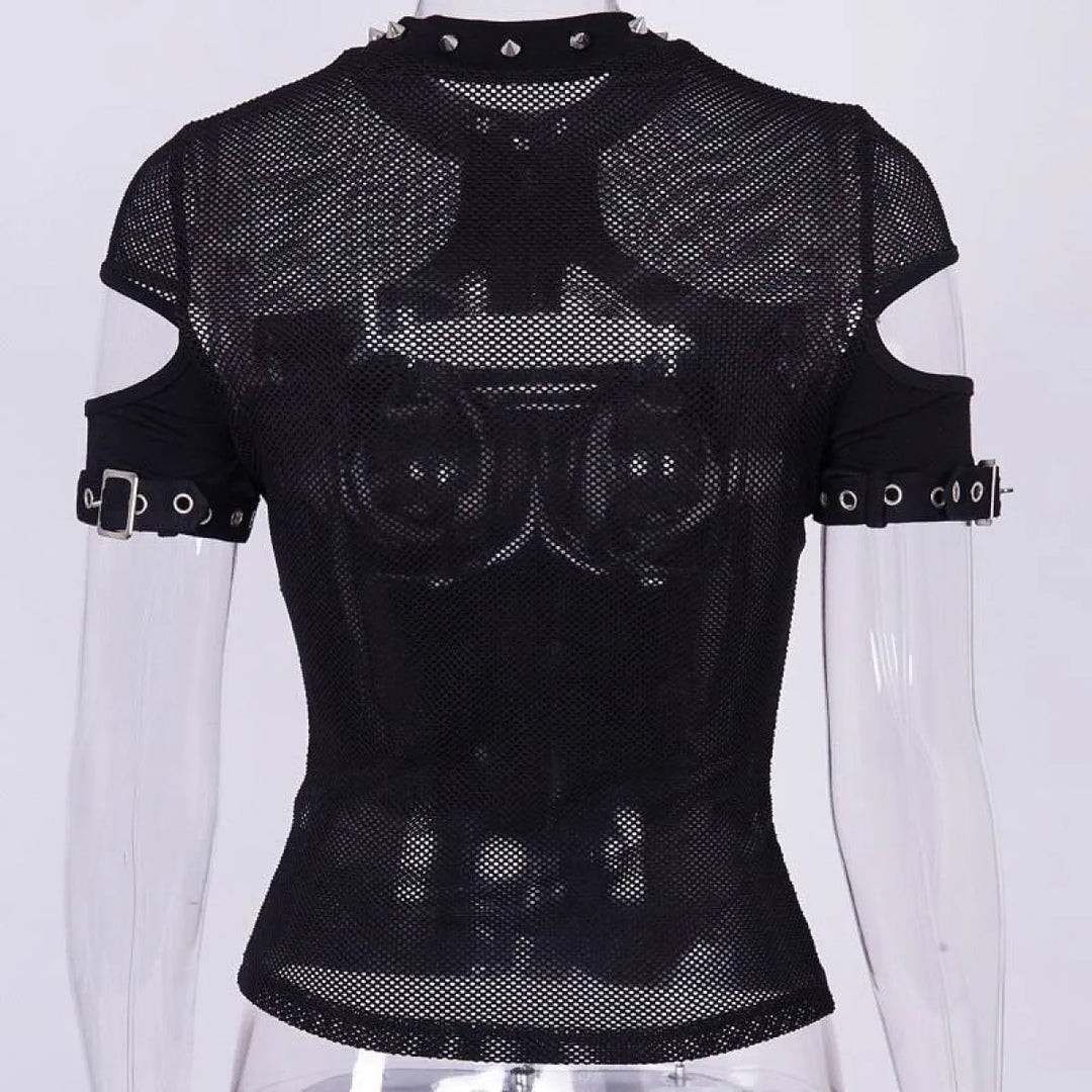 Sexy Hollow Open Chest Rivet T