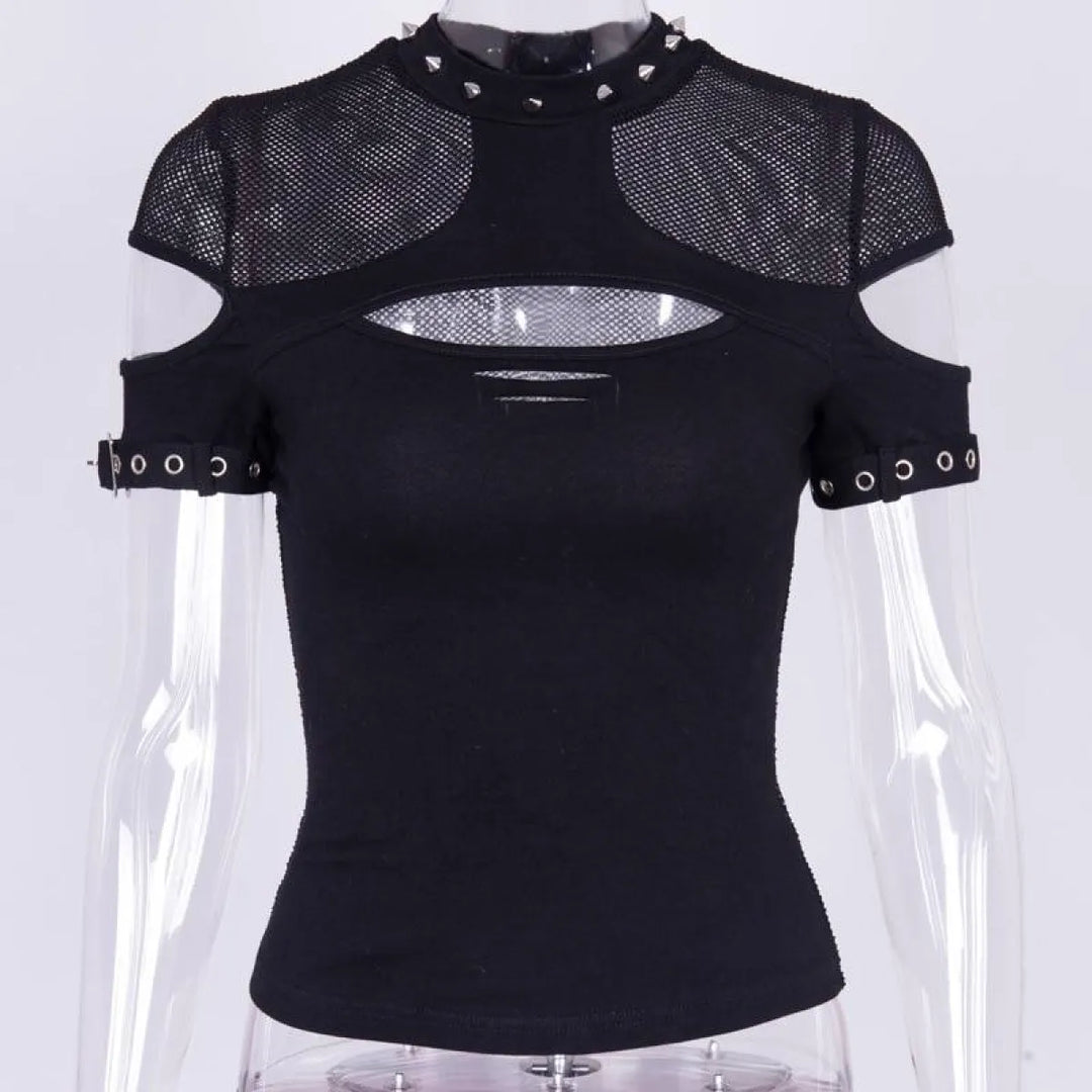 Sexy Hollow Open Chest Rivet T