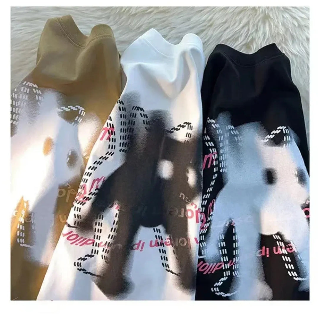 Shadow Feline Illusion Tee – Contemporary Artistic Cat Print