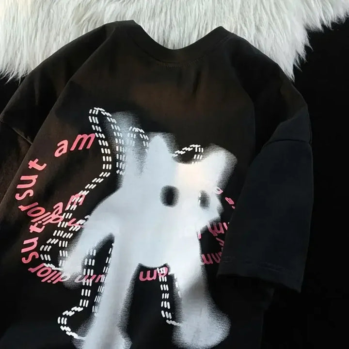 Shadow Feline Illusion Tee – Contemporary Artistic Cat Print