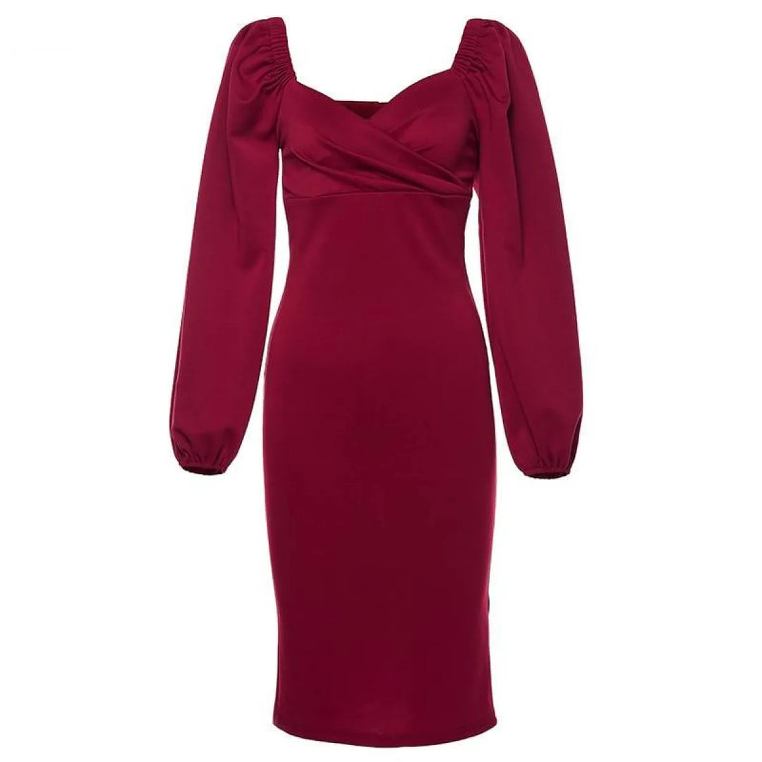 Off Shoulder Lantern Sleeve Dress