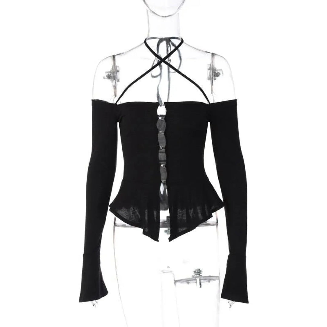 Off Shoulder Long Sleeve T-shirts