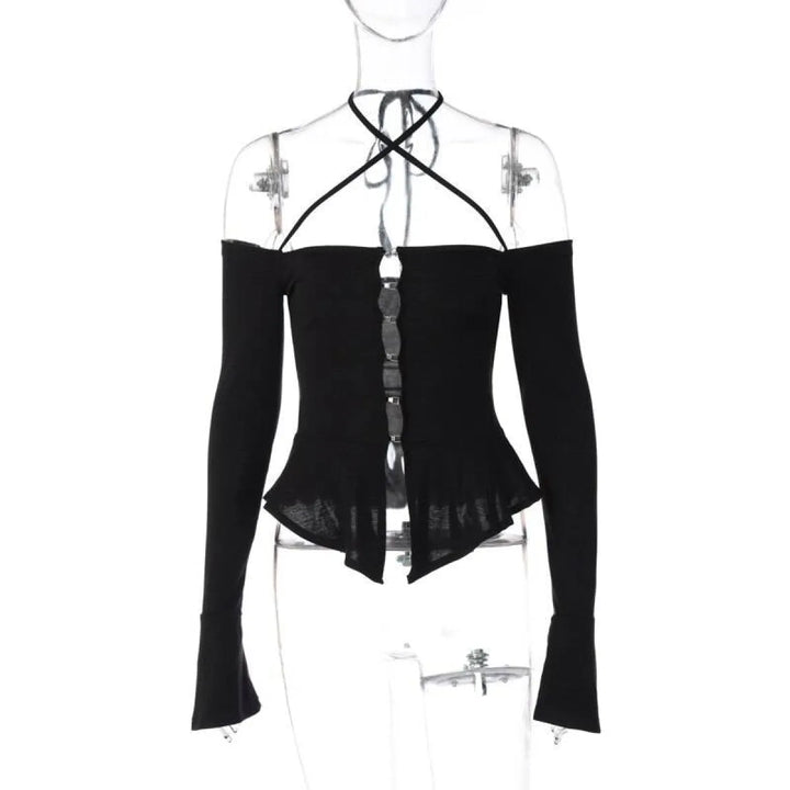 Off Shoulder Long Sleeve T-shirts
