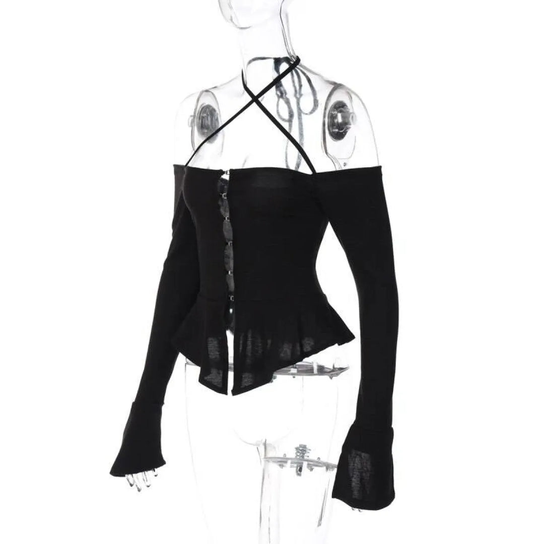 Off Shoulder Long Sleeve T-shirts