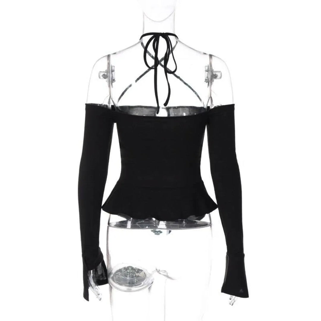 Off Shoulder Long Sleeve T-shirts
