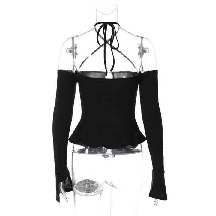 Off Shoulder Long Sleeve T-shirts