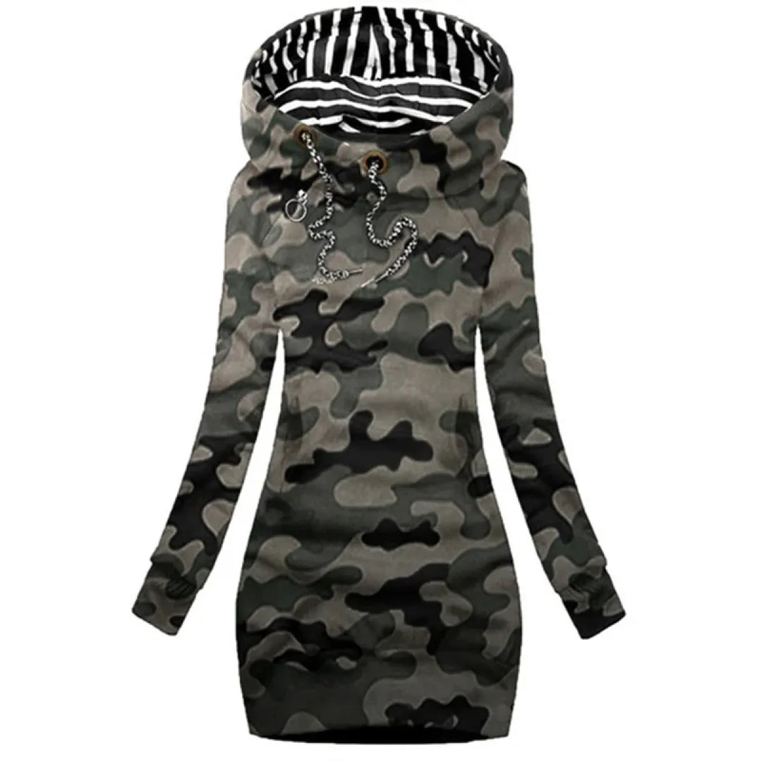 Casual Sweater Dress - Slim Fit Long Sleeve Pullover Sweatshirt
